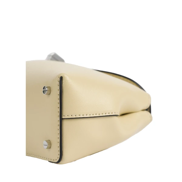 Mini T-Lock leather clutch in Champagne - Image 4