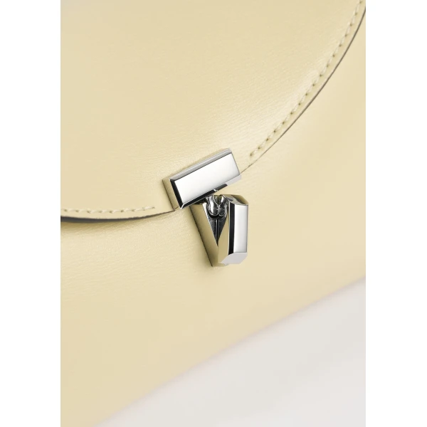 Mini T-Lock leather clutch in Champagne - Image 5