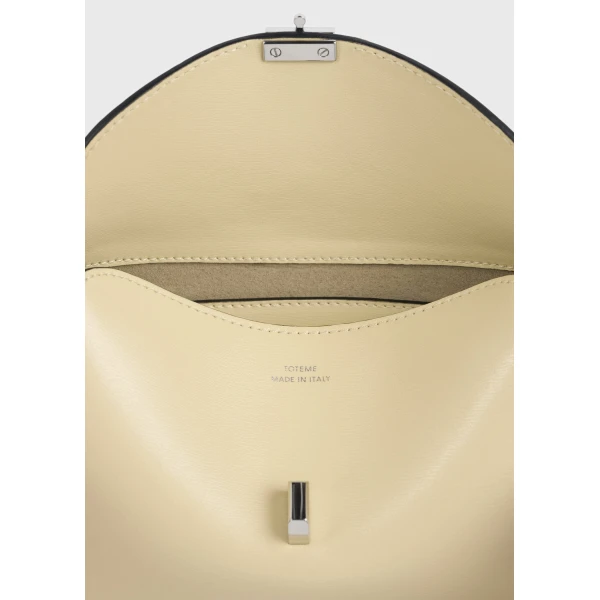 Mini T-Lock leather clutch in Champagne - Image 6