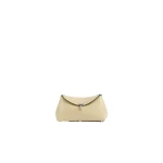 Toteme Mini T-Lock leather clutch in Champagne