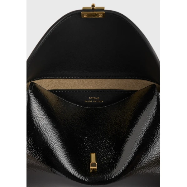 Mini T-Lock naplack clutch in Black - Image 6