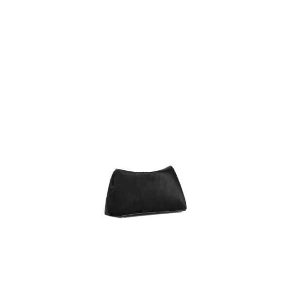 Mini T-Lock pony hair clutch in Black - Image 4