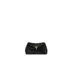 Toteme Mini T-Lock pony hair clutch in Black