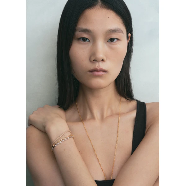 Mini diamond bracelet in Beige / Gold - Image 2