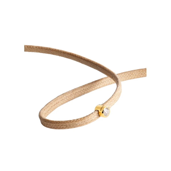Mini diamond bracelet in Beige / Gold - Image 5