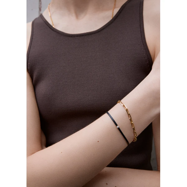 Mini diamond bracelet in Black / Gold - Image 3