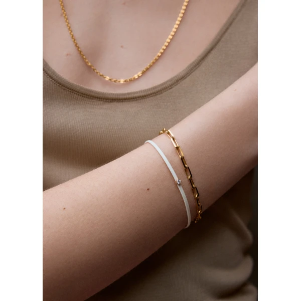 Mini diamond bracelet in White / Gold - Image 3