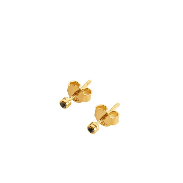 Mini diamond studs in Black / Gold - Image 4