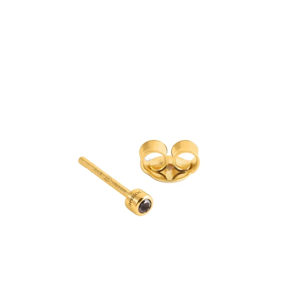 Mini diamond studs in Black / Gold - Image 5