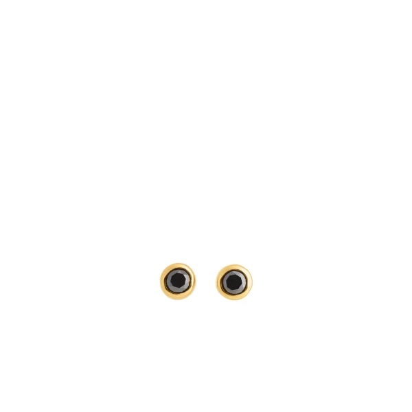 Toteme Mini diamond studs in Black / Gold
