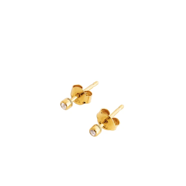 Mini diamond studs in Gold - Image 4