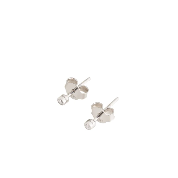 Mini diamond studs in Silver / White - Image 4