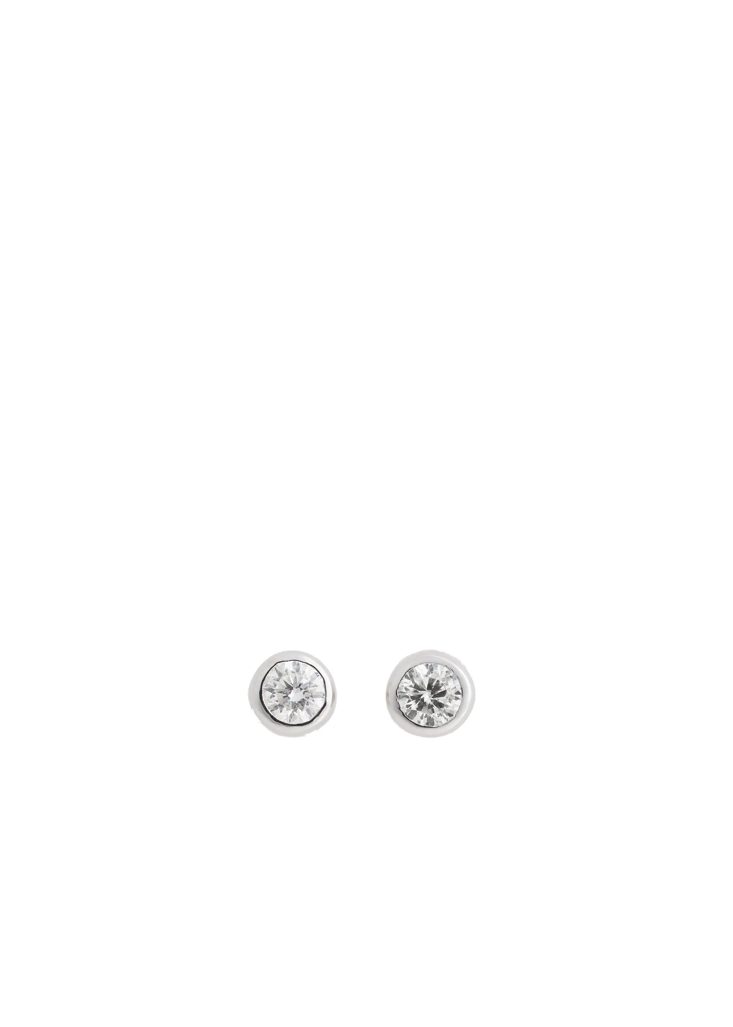 Mini diamond studs in Silver / White