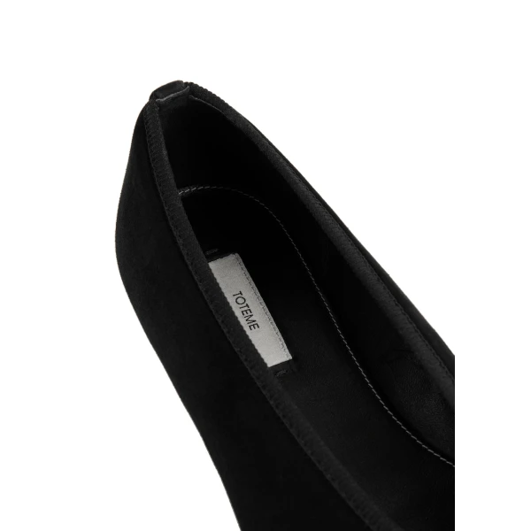 Minimalist suede ballerinas in Black - Image 6