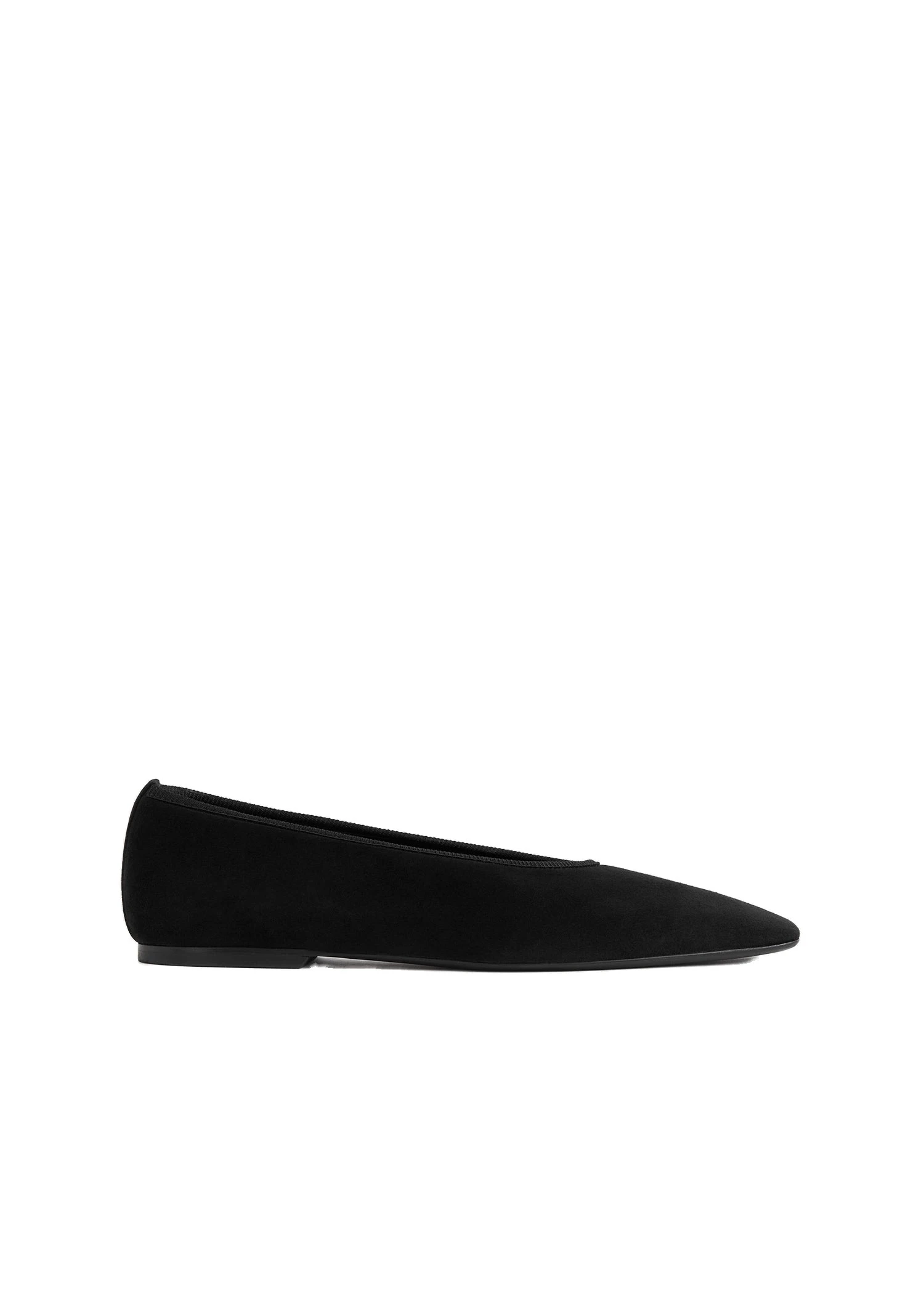 Minimalist suede ballerinas in Black