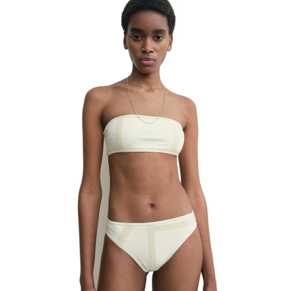 Toteme Monogram bikini bottoms in Ecru / Straw, view 3