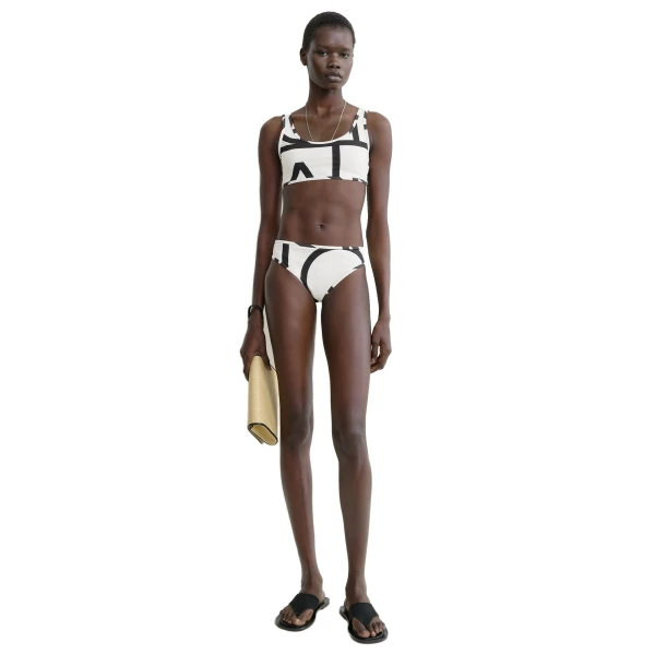 Toteme Monogram bikini bottoms in Tofu, view 2