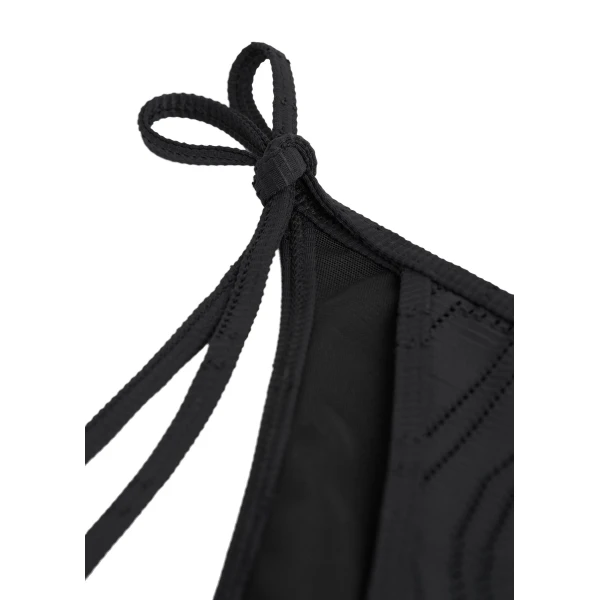 Toteme Monogram pointelle bikini bottoms in Black, view 6