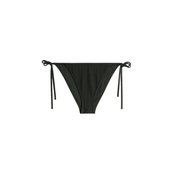 Monogram pointelle bikini bottoms in Dark green