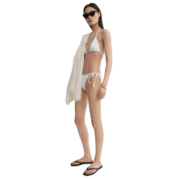 Toteme Monogram pointelle bikini bottoms in White, view 3