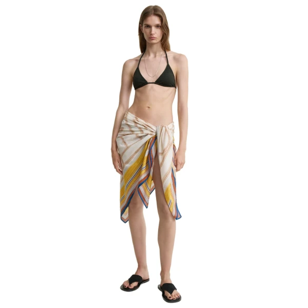 Toteme Monogram pointelle bikini top in Dark green, view 2