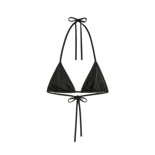 Toteme Monogram pointelle bikini top in Dark green