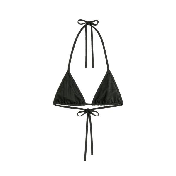 Toteme Monogram pointelle bikini top in Dark green