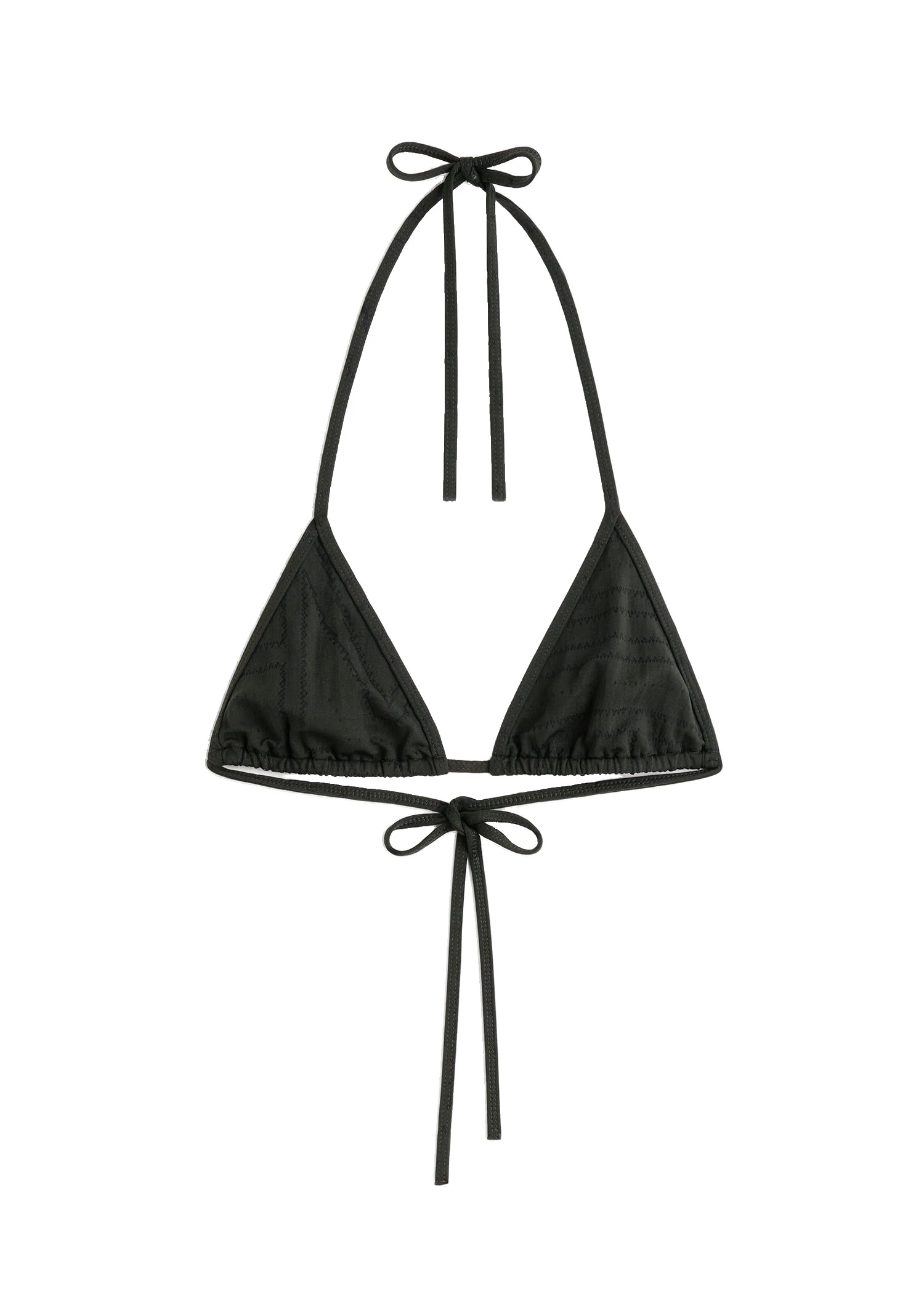 Toteme-Monogram-pointelle-bikini-top-in-Dark-green-white Toteme Monogram pointelle bikini top in Dark green