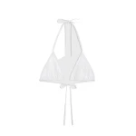 Toteme Monogram pointelle bikini top in White