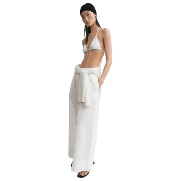 Toteme Monogram pointelle bikini top in White, view 3