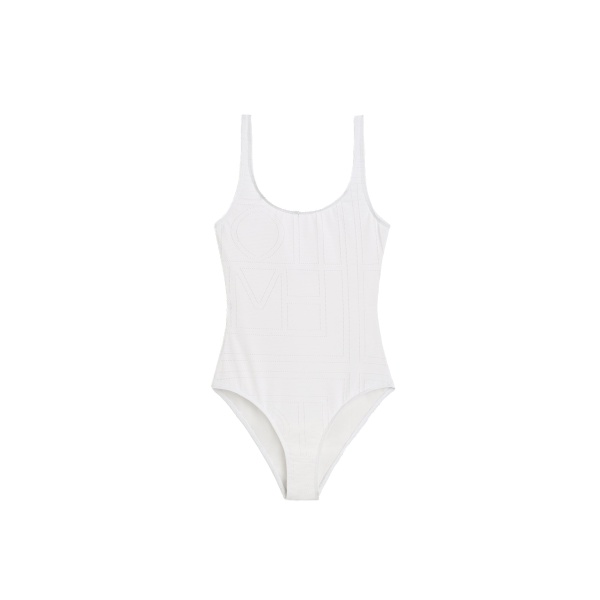 Toteme Monogram pointelle swimsuit in White