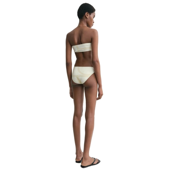 Toteme Monogram strapless bikini top in Ecru / Straw, view 4