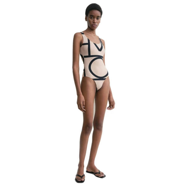 Toteme Monogram swimsuit in Beige, view 2