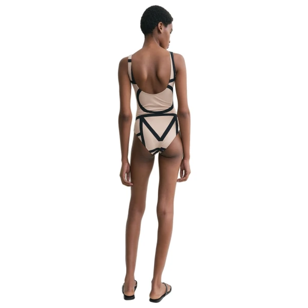 Toteme Monogram swimsuit in Beige, view 3