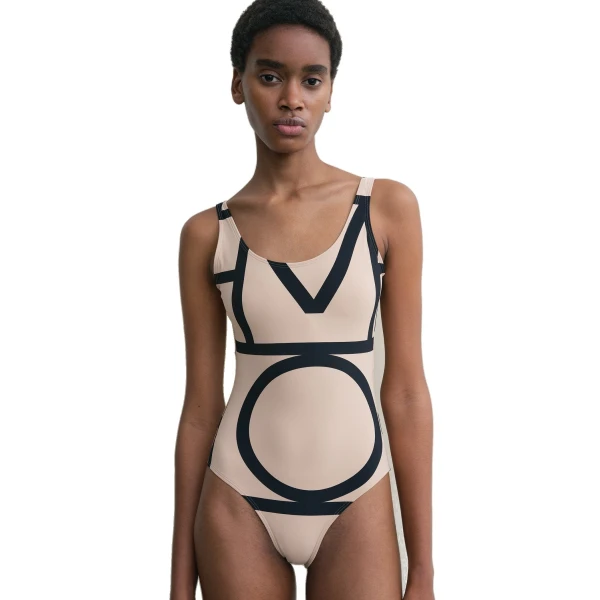 Toteme Monogram swimsuit in Beige, view 4