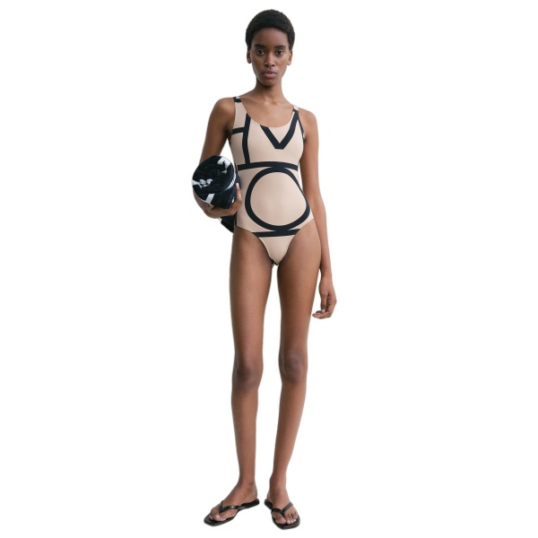Toteme Monogram swimsuit in Beige