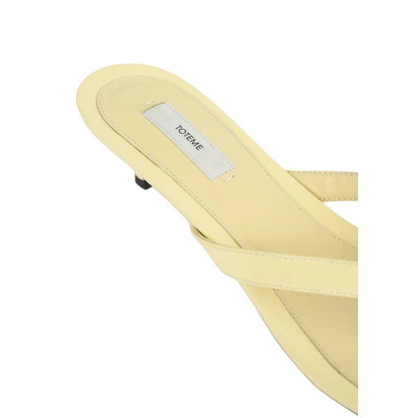Naplack heeled flip flops in Buttercup - Image 5