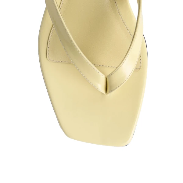 Naplack heeled flip flops in Buttercup - Image 6