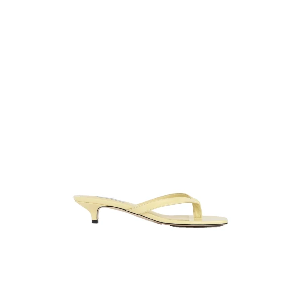 Naplack heeled flip flops in Buttercup