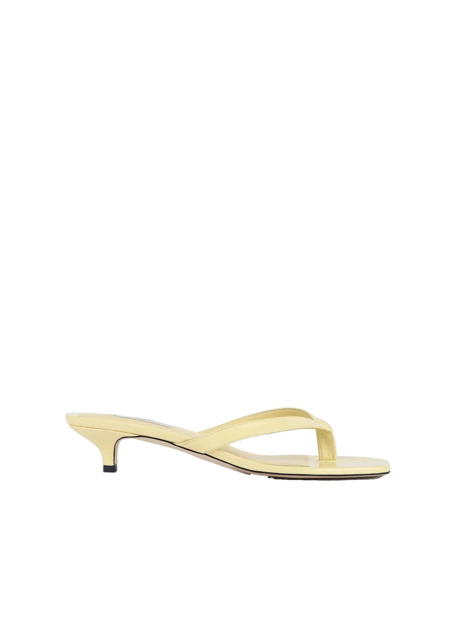 Naplack heeled flip flops in Buttercup