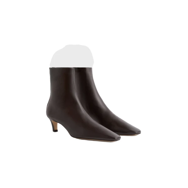 Nappa mid-heel boots in Bark - Image 4