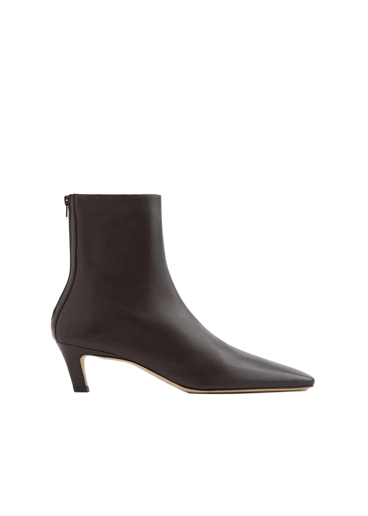 Nappa mid-heel boots in Bark