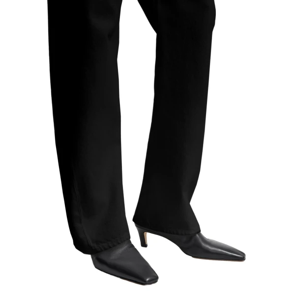 Nappa mid-heel boots in Black - Image 3