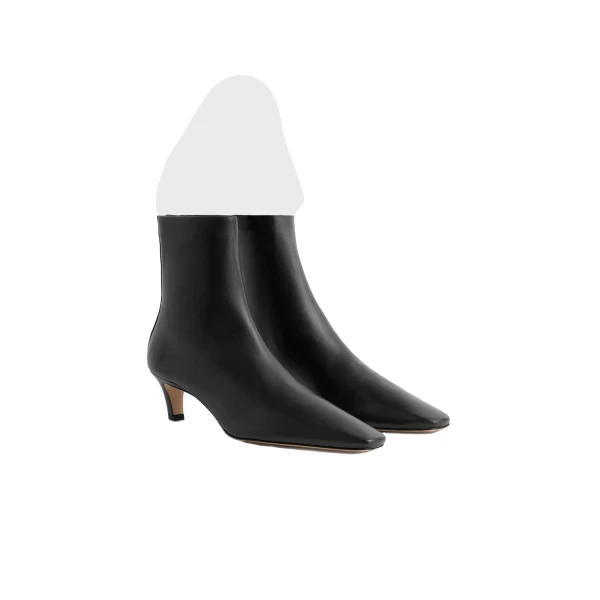Nappa mid-heel boots in Black - Image 4