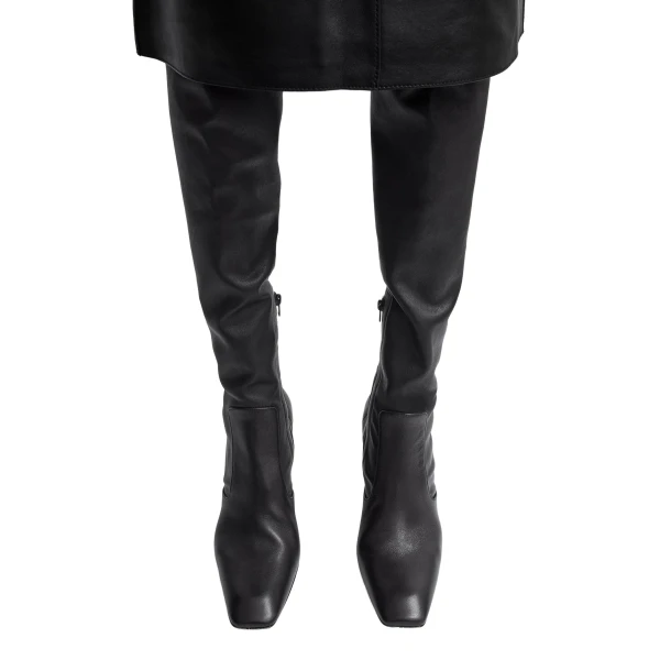 Nappa over-the-knee boots in Bark - Image 2