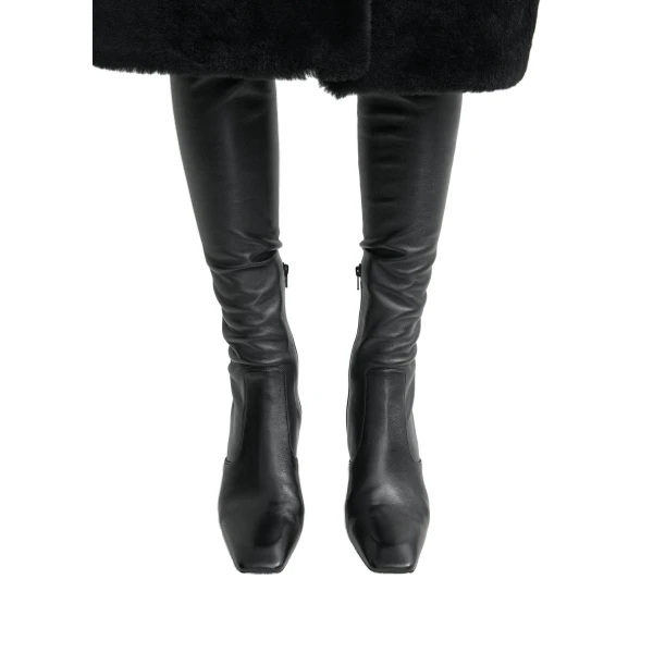 Nappa over-the-knee boots in Black - Image 2