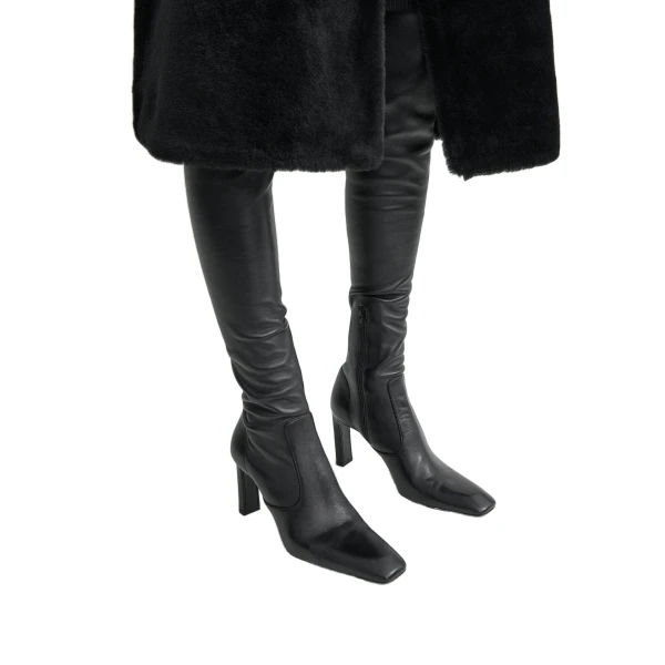 Nappa over-the-knee boots in Black - Image 3