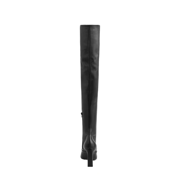 Nappa over-the-knee boots in Black - Image 4