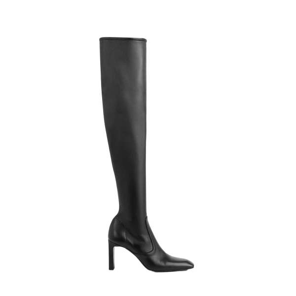 Nappa over-the-knee boots in Black