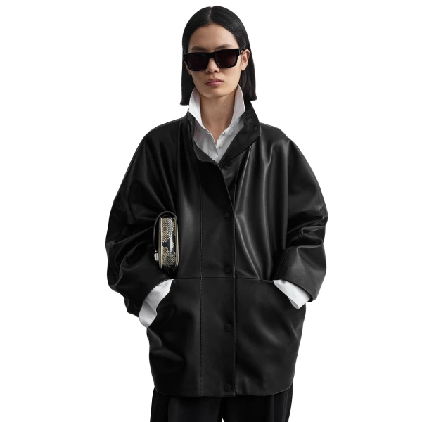 Toteme Nappa parachute jacket in Black, view 5